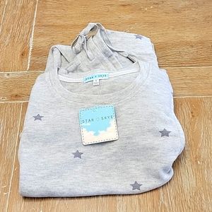 Star & Skye Pajama Set Grey Stars Medium Sleeveless Top Drawstring Pants NWT